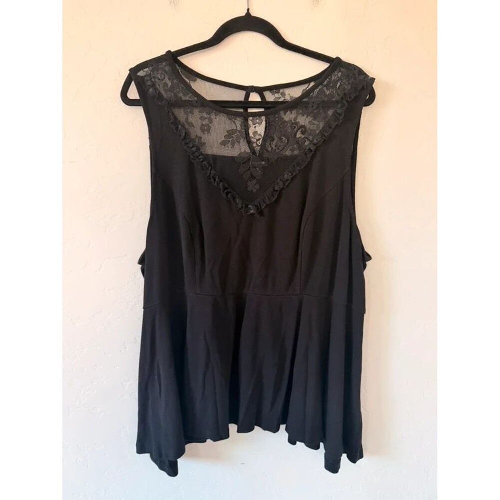 Torrid Black Lace Blouse Size 3XL
